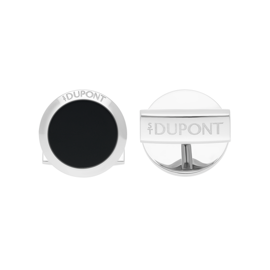 005846 - STDUPONT - Japan - Round black lacquer cufflinks - 1