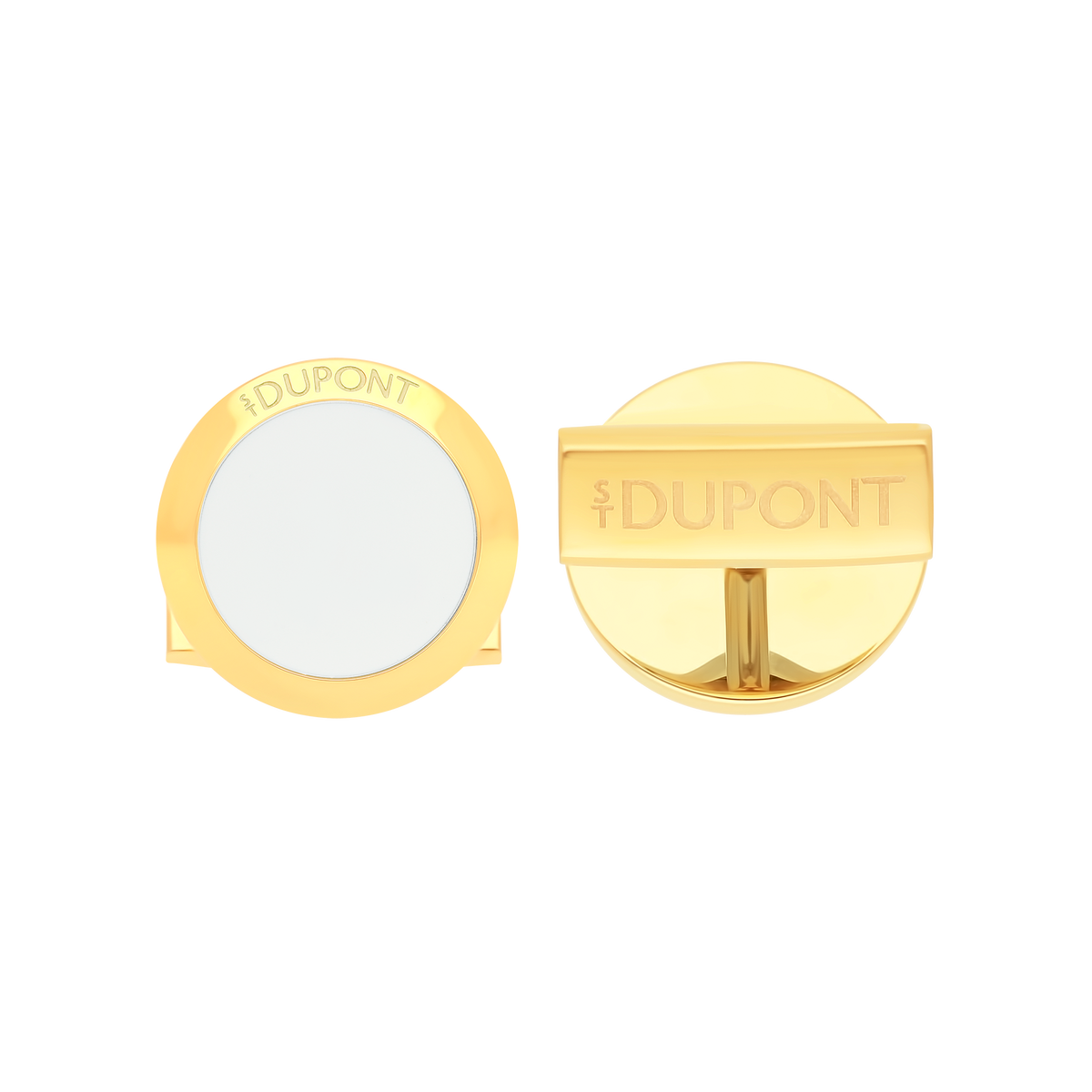 005848 - STDUPONT - Japan - Round white lacquer cufflinks - 1