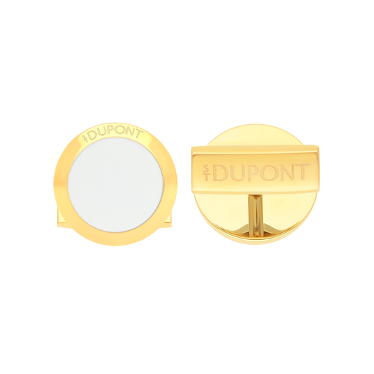 005848 - STDUPONT - Japan - Round white lacquer cufflinks - 1