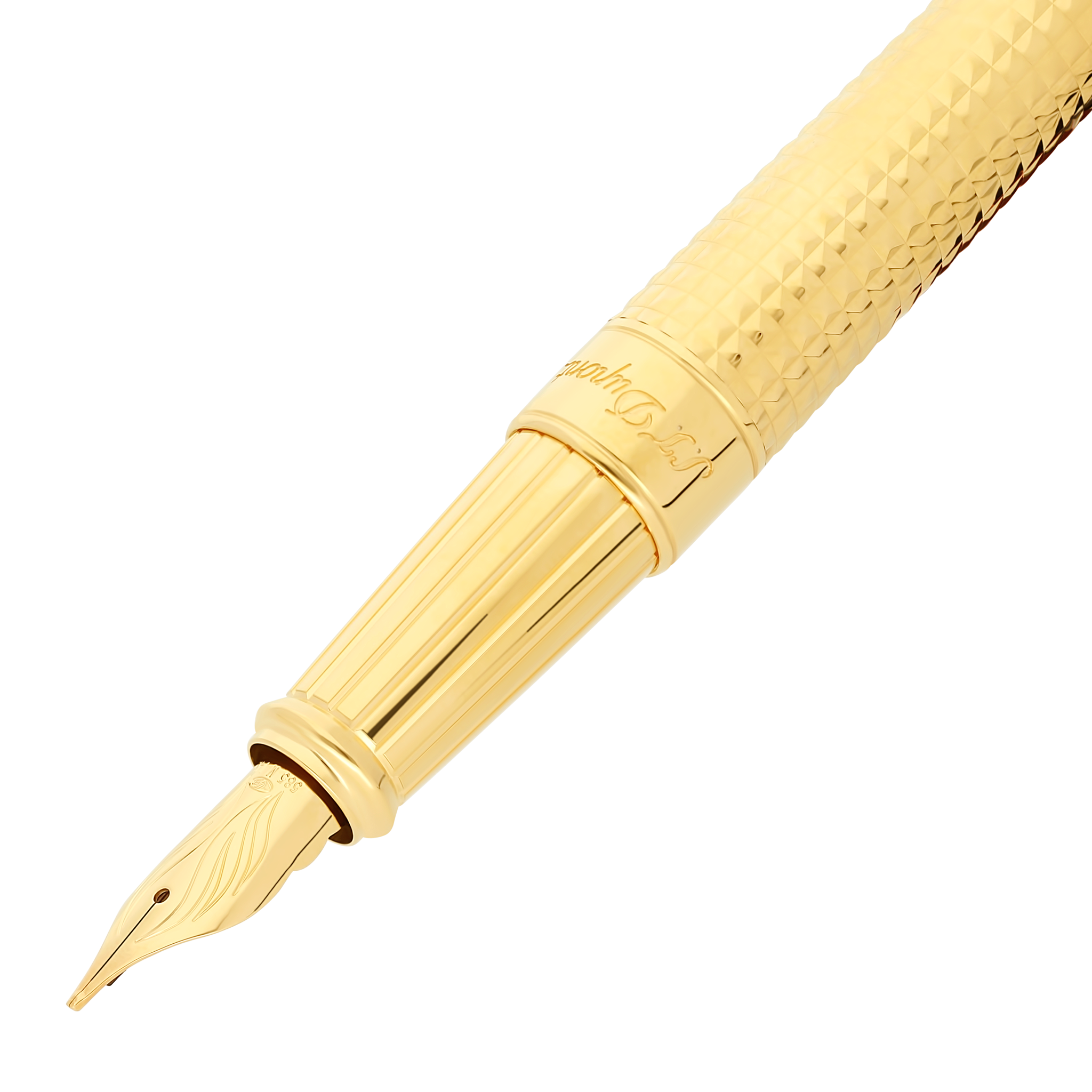 【中古】S.T. Dupont 万年筆 シルバー・ゴールド 中古】S.T. Dupont 万年筆 シルバー・ゴールド